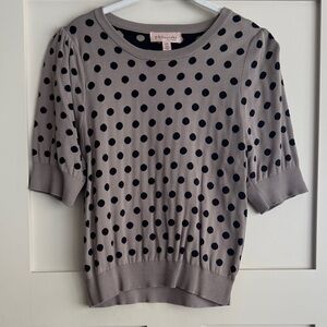 Philosophy Gray and Black Polka Dot Sweater